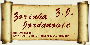 Zorinka Jordanović vizit kartica